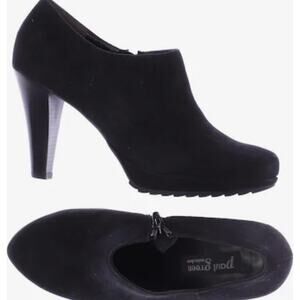Paul Greene Munchen Black Suede Ankle Bootie Side Zip 4” Heel Non Slip Sz 3/5.5‎
